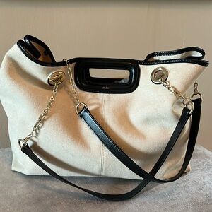 Maje Linen Satchel Purse.
